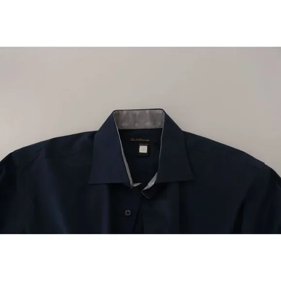 Roberto Cavalli Navy Elegance Cotton Dress Shirt